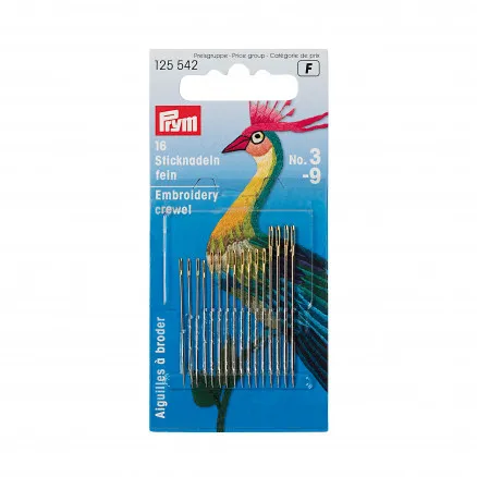Prym Broderinålar Stål Silver Strl. 3-9 - 16 st.